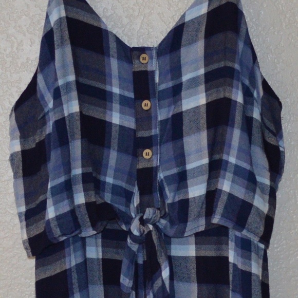 Universal Thread Plaid tie front  Dress Sz L - Picture 4 of 7